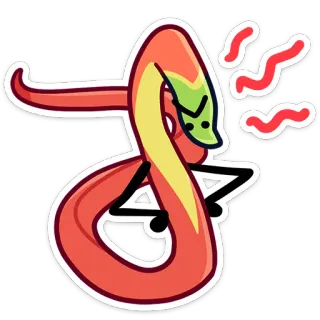 🐍 f30e27dd zangado, desenho animado, vermelho, verme, programas de objetos telegram sticker
