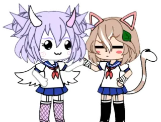 👭 4bad455d Anime, Gacha Club, Dessin animé, Personnage, Kawaii, Mignon, Clip art telegram sticker