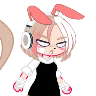 👿 f25fb3d4 Anime, Dessin animé, Art numérique, Illustration, Oreilles de lapin telegram sticker