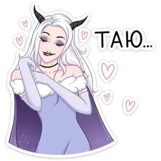 😈 c997c28f таю... anime girl, demon, heart, cute, sticker, love, horns, fantasy, character telegram sticker