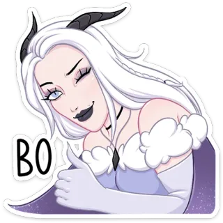 👍 fe07c25b BOI demon, girl, horns, wink, sexy, boi telegram sticker