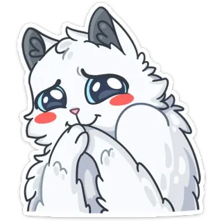 ☺️ 34852dd7 kucing, imut, sedih, hewan, stiker, kucing putih telegram sticker