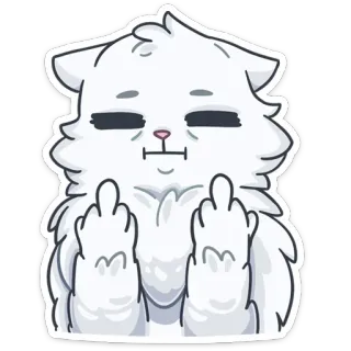 🖕 46d38fe8 kucing, jari tengah, menyinggung, kasar, gestur, binatang telegram sticker