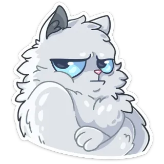 😡 b5f76a50 kucing, binatang, lucu, berbulu, kucing putih, kucing kartun, kucing pemarah telegram sticker