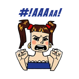 😤 5930d51b arrabbiata, donna, frustrata, cartone animato telegram sticker