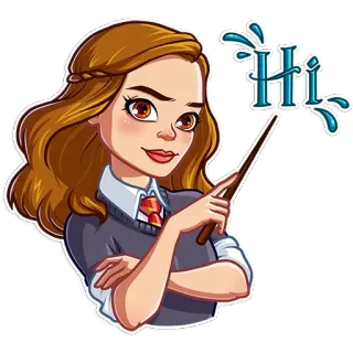 👋 58004166 Hermione Granger Harry Potter Hi 헤르미온느, 그레인저, 해리 포터, 마법사, 안녕, 마법, 만화 telegram sticker
