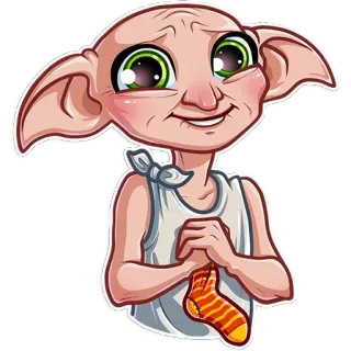 😀 5b0f57ba Dobby Harry Potter 도비, 해리포터, 집요정, 양말, 마법, 판타지 telegram sticker