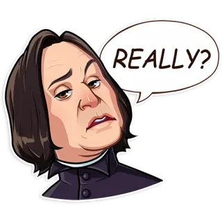 😏 c5a2f924 Severus Snape Harry Potter REALLY? 세베루스 스네이프, 해리 포터, 정말, 빈정거림, 표정, 마법사 telegram sticker