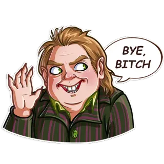 👋 ed2cafc7 BYE, BITCH 만화, 불쾌한, 무례한, 모욕 telegram sticker