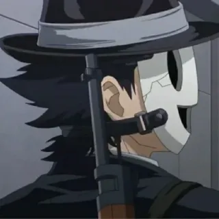 🚬 93ee88fc anime, weapon, mask, gun, character telegram sticker