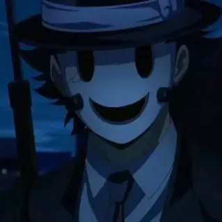 🚬 a0928310 anime, gun, hat, mask, smiling mask, weapon telegram sticker