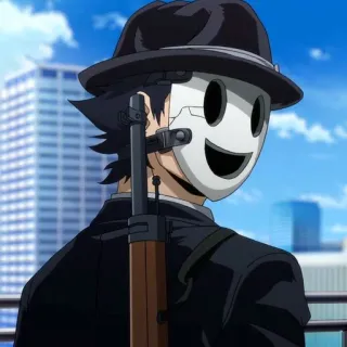 🚬 7ae595c1 Sniper Mask High-Rise Invasion topeng penembak jitu, High-Rise Invasion, anime, senjata, topeng telegram sticker