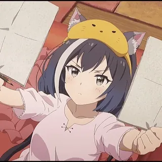 🪶 61d8992c アニメ, 猫耳, 可愛い, 漫画, パジャマ, 書き込み, ペン telegram sticker