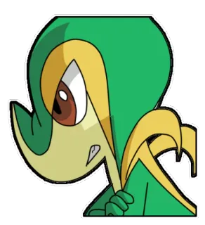😡 686400e3 Snivy Pokémon serpifeu, pokemon, pflanze, schlangenartig, videospiel, anime, cartoon, süß telegram sticker