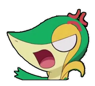 ❤ eb33c3d3 Snivy pokemon, wütend, anime, cartoon, frustriert, schlange, pflanzen-typ telegram sticker
