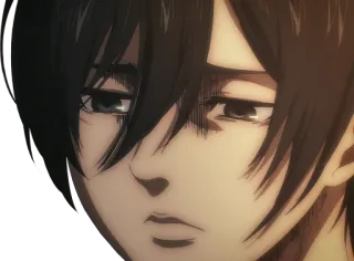 😔 1499feef Mikasa Ackerman Attack on Titan Anime, Personaggio, Animazione, Giapponese, Manga, Ritratto telegram sticker