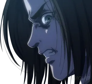 😠 4db952ee Eren Yeager Attack on Titan Anime, Arrabbiato, Serio, Personaggio, Animazione telegram sticker