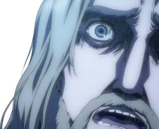 😲 74d69d75 Zeke Yeager Attack on Titan anime, personaggio, spaventato, scioccato telegram sticker