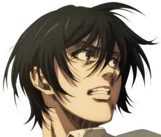 😨 a8bb57dc Mikasa Ackerman Attack on Titan Anime, Mikasa, Ackerman, L'attacco dei giganti, serio, ragazza anime, personaggio telegram sticker