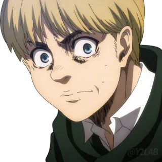 😳 b77575b1 Armin Arlert Attack on Titan Anime, Manga, Cartone animato, Armin Arlert, L'Attacco dei Giganti, spaventato telegram sticker