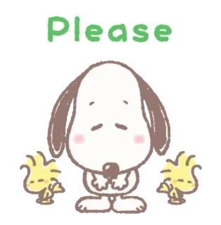 ๐ 1af5433d Snoopy Please snoopy, peanuts, woodstock, cartoon, pleading telegram sticker
