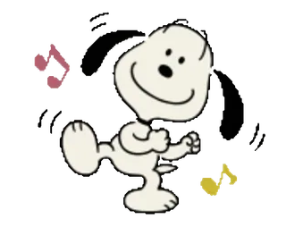 ๐บ 863d757d Snoopy Peanuts cartoon, dog, dancing, peanuts, happy telegram sticker