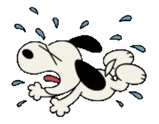 ๐ญ c3b59880 Snoopy Peanuts dog, cartoon, comic, exhausted, tired, peanuts telegram sticker