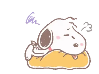 ๐ค da2a0200 Snoopy Peanuts dog, cartoon, sleeping, peanuts, cute telegram sticker