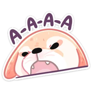 ☺️ 2b035a04 A-A-A-A anjing, hewan, imut, kartun, ekspresi, teriakan telegram sticker
