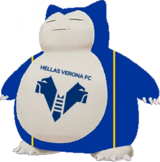 🟦 d85e1269 Snorlax HELLAS VERONA FC 잠만보, 포켓몬, 엘라스 베로나, 축구 클럽, 밈 telegram sticker