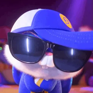 ☁️ 3bff08f4 Snowball The Secret Life of Pets зайчик, кролик, солнцезащитные очки, шляпа, мультяшный персонаж telegram sticker