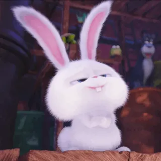 ☁️ 49fca3d8 Snowball The Secret Life of Pets кролик, зайчик, белый, милый, животное, мультфильм telegram sticker