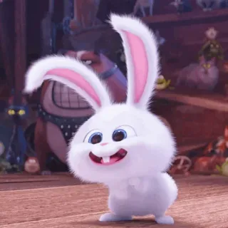 ☁️ 99173bee Snowball The Secret Life of Pets мультфильм, животное, кролик, зайчик, милый, белый, питомец telegram sticker