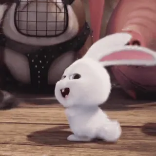 😈 355efbd8 Snowball The Secret Life of Pets coniglio, bianco, animale, cartone animato, fumetto telegram sticker