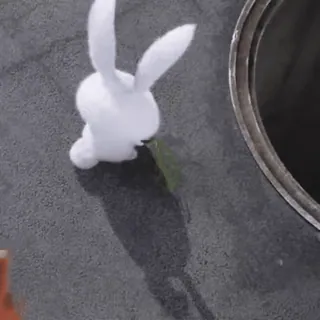🙂 7e3df977 coniglio, giocattolo, coniglietto, bianco telegram sticker