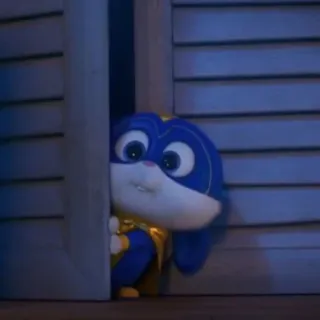 🐰 398a292e Snowball The Secret Life of Pets coelho, super-herói, azul, fofo, animal, desenho animado telegram sticker