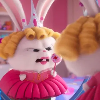 🐰 641837ed coelho, coelho, coroa, desenho animado, animal, pirulito, princesa telegram sticker