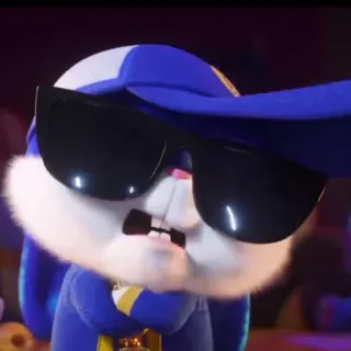 🐰 0032293e Snowball The Secret Life of Pets coniglio, coniglietto, personaggio, animale, animato, film, occhiali da sole, cappello telegram sticker