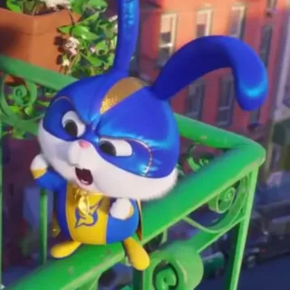 🐰 09eaece8 Snowball The Secret Life of Pets coniglio, supereroe, coniglietto, cartone animato, animato, film, personaggio telegram sticker