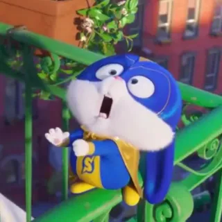 🐰 0dec43f2 Snowball The Secret Life of Pets coniglio, supereroe, cartone animato, animale, animale domestico, film, cinema telegram sticker