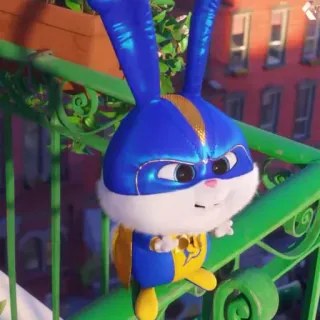 🐰 15780ca3 Snowball The Secret Life of Pets coniglio, animale, animale domestico, cartone animato, animato, supereroe, carino, kawaii telegram sticker