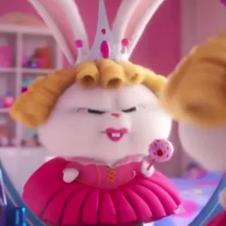 🐰 1a3e3f63 Snowball The Secret Life of Pets coniglio, principessa, corona, cartone animato, divertente, animale telegram sticker