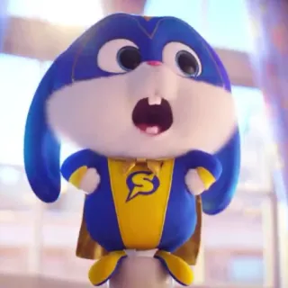 🐰 399833fb Snowball The Secret Life of Pets Cartone animato, Coniglio, Coniglio, Supereroe, Carino, Divertente, Animato telegram sticker