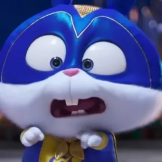 🐰 3fa8a9eb Snowball The Secret Life of Pets coniglio, coniglio, blu, paura, preoccupato, animale domestico, animale telegram sticker