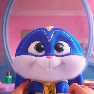 🐰 55f45d16 Snowball The Secret Life of Pets coniglio, cartone animato, animale, carino, animale domestico, blu telegram sticker