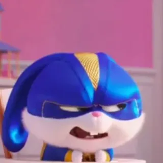 🐰 72ca0b76 Snowball The Secret Life of Pets coniglio, supereroe, cartone animato, animale, divertente, animato, animale domestico telegram sticker