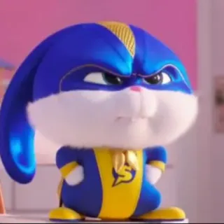 🐰 90557758 Snowball The Secret Life of Pets coniglio, supereroe, cartone animato, animale domestico, animale, coniglietto, carino telegram sticker