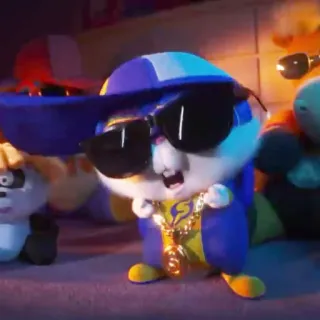 🐰 c3a912aa criceto, occhiali da sole, catena, animale, cartone animato telegram sticker