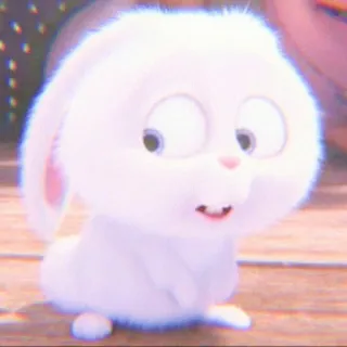 🐰 6b46f1fa Snowball The Secret Life of Pets 토끼, 귀여운, 애완동물, 동물, 폭신한, 보송보송한 telegram sticker