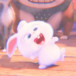 🐰 8d690e27 Snowball The Secret Life of Pets 토끼, 토끼, 동물, 만화, 애완 동물, 귀여운, 스노우볼, 마이펫의 이중생활 telegram sticker